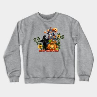 Happy halloween wish you the cute pumpkin and the black cat Crewneck Sweatshirt